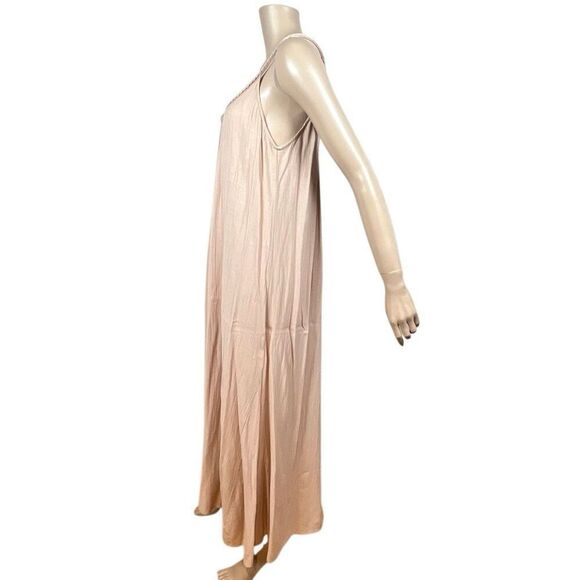 Lisa Curran Blush Pink Maxi Dress Braided Strap Flowy Boho Resort Wear Size S/M - Picture 6 of 13